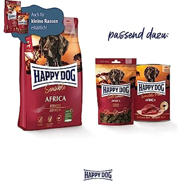 Happy Dog Supreme Sensible Africa, glutenfreies Trockenfutter mit Strauß für Erwachsene, 4kg – Bild 6