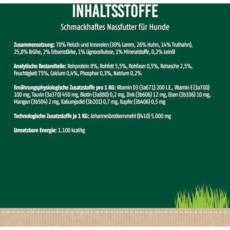 Christopherus Fleischmix mit Lamm, Getreidefreies Nassfutter für Hunde, 6 x 400 g – Bild 5