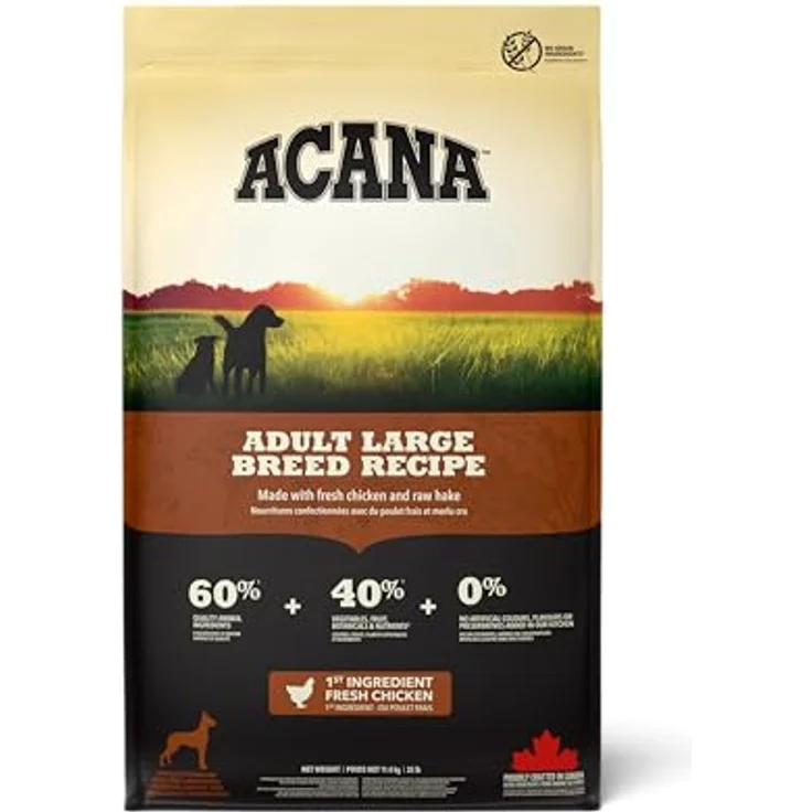 ACANA Adult Large Breed 11,4 kg, Hundefutter mit 60% Fleisch, Getreidefrei, für große Rassen mit Huhn und Flunder – Bild 1