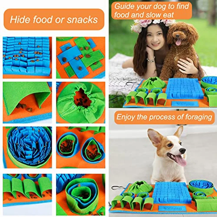 Vivifying Schnüffelteppich für Hunde, Waschbares interaktives Spielzeug zur Futtersuche, 66 × 42 cm, ideal für kleine und mittelgroße Hunde – Bild 5