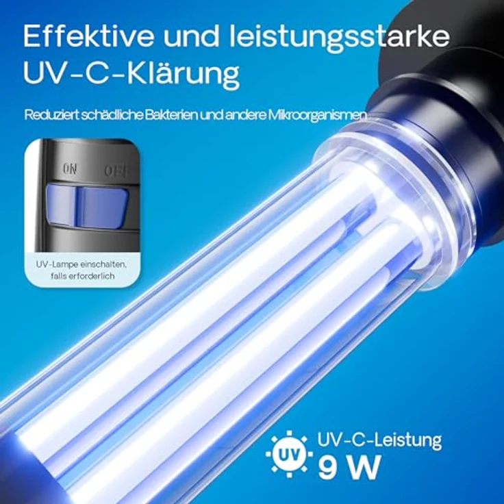 SunSun CUP-809 4in1 Aquarium Innenfilter mit Pumpe, UVC-Klärer, Sauerstoffschlauch und Filterschwamm, 700 l/h für Aquarien bis 750 L – Bild 5