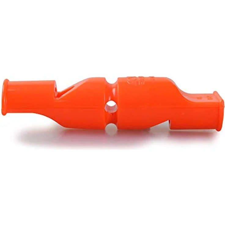 ACME Doppelton Hundepfeife No. 641, Profi-Doppelpfeife mit 2 Signaltönen, hoher Reichweite und gratis Lederband, DG Orange – Bild 4