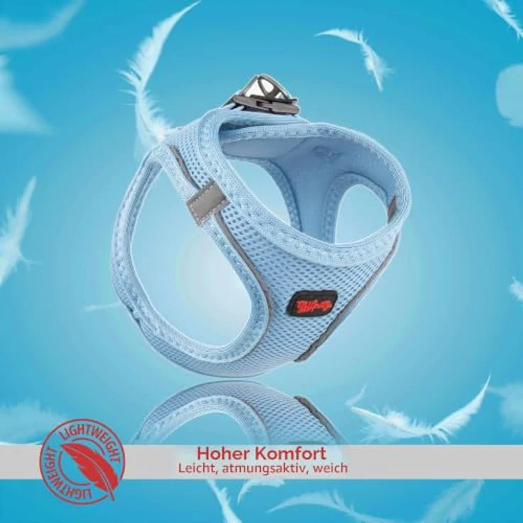 Tailpetz Air-Mesh Brustgeschirr für kleine und mittelgroße Katzen und Hunde – Weich, Atmungsaktiv, Strapazierfähig, Blau, 2XS (Brustumfang 30,5–33 cm) – Bild 4