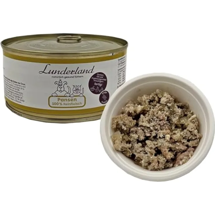 Lunderland Pansen (Rind) 5 x 300g, 100% Rinderpansen, Einzelfuttermittel für Hunde, Nassfutter