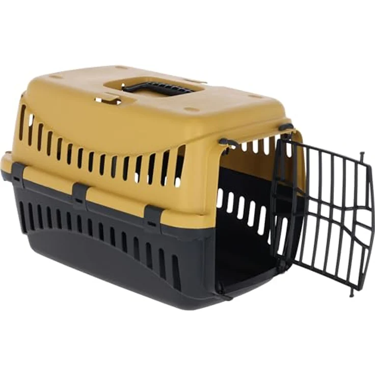 Kerbl Tiertransportbox für Hunde, Katzen und Kleintiere, 45x30x30 cm, robuster Kunststoff, leicht, mit Sicherheitsgurt und Tragegriff – Bild 2