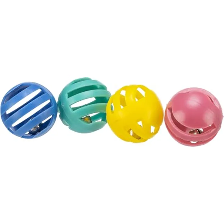 Trixie Set mit 4 Spielbällen ø 4 cm diverse Farben