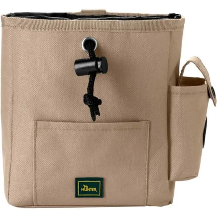 Hunter Tierbedarf Leckerlibeutel Gürteltasche Tyra, pflegeleicht, beige, 17 x 14 cm, wasserdichtes Material mit Kotbeutelspender