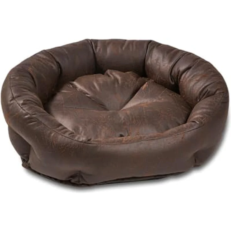 Wolters Tierbett Vintage Hundekörbchen braun, gemütlicher Schlafplatz im Vintage-Look, pflegeleicht und waschbar – Bild 2