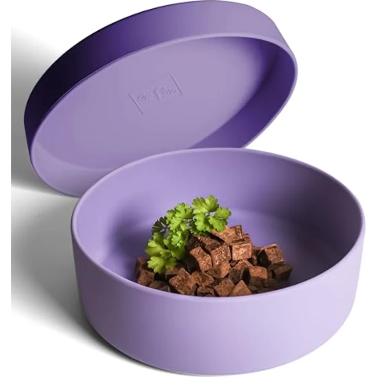 ne&no® Silikon Hundenapf 1200 ml mit Deckel für kleine und mittelgroße Hunde, rutschfest und luftdicht verschlossen, spülmaschinenfest und gefriertauglich – Bild 1