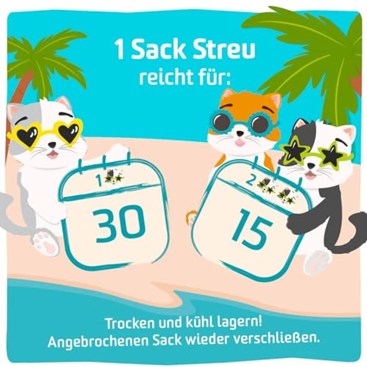 Kitty Bay Meowtini ÖKO Katzenstreu klumpend und staubfrei, Maniok weiß, 10 Liter – 100% Naturmaterialien, biologisch abbaubar, hohe Saugkraft, schnelle Klumpenbildung – Bild 3
