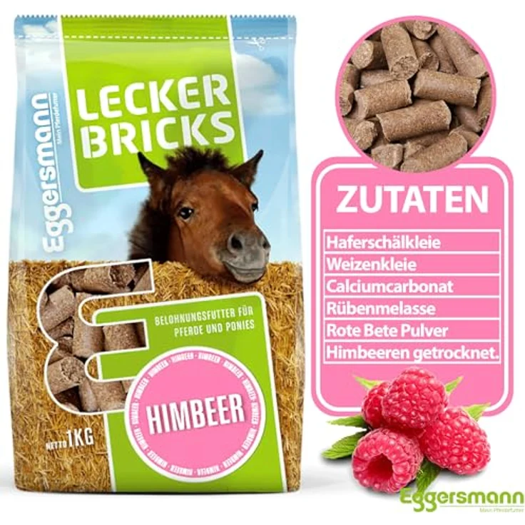 Eggersmann Mein Pferdefutter 1 kg Pferde-Leckerlis, Lecker Bricks mit natürlichem Himbeer-Geschmack, für Pferde & Ponys, perfekte Belohnung & für zwischendurch – Bild 4