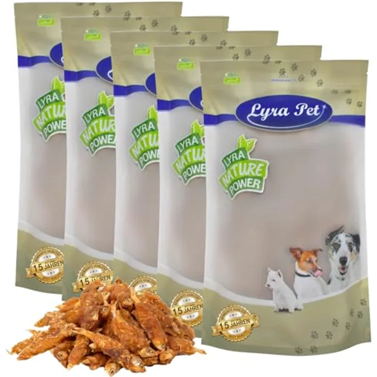 Lyra Pet® 5 kg Hühnerfleisch und Fisch Wrap, fettarmer Kausnack für Hunde, weich und gut verträglich