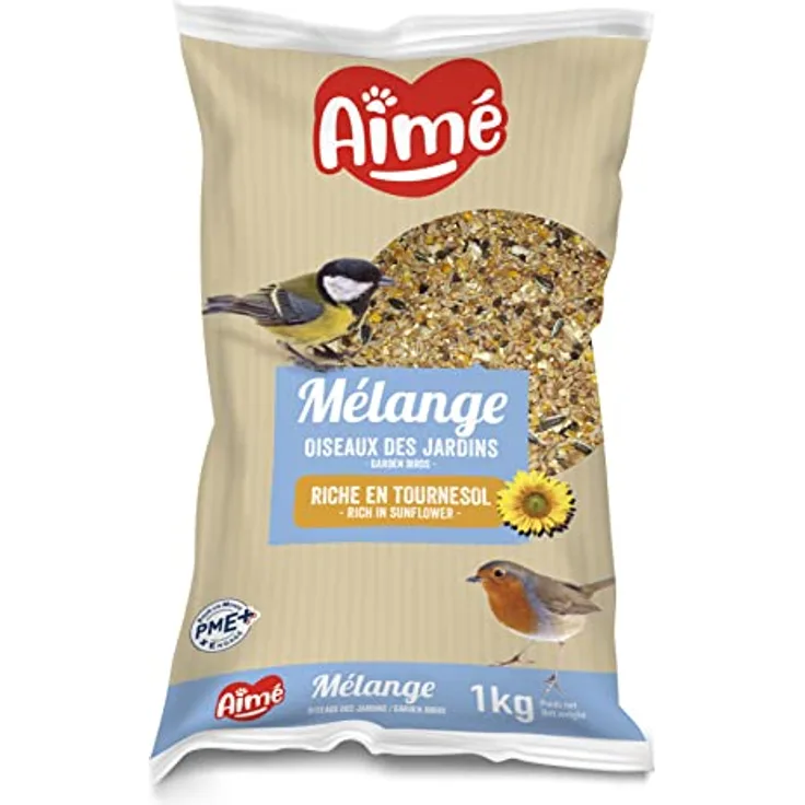 Aimé Vogelfutter, Verschiedene Samenmischungen und Nährstoffe, 1 kg Beutel für Vögel des Himmels und Wildtiere