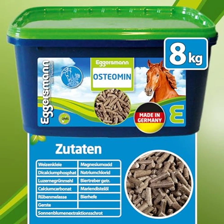 Eggersmann Mein Pferdefutter Osteomin Pellets 8 kg – Mineralfutter für Junge Pferde zur Unterstützung der Entwicklung mit ausgewogenem Calcium-Phosphor-Verhältnis – Bild 5