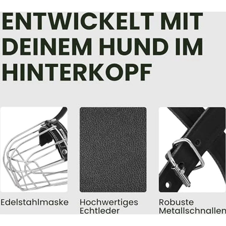 BRONZEDOG Draht-Hundemaulkorb für Deutscher Schäferhund, verstellbarer Metallkorb aus langlebigem Stahl, Größe L für mittelgroße bis große Hunde – Bild 5