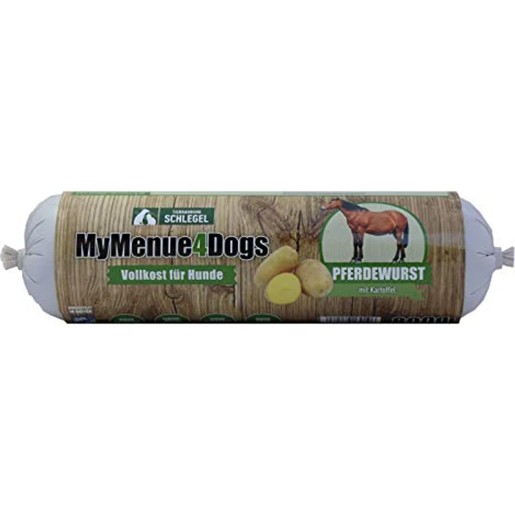 MyMenue4Dogs Hundefutter Pferdewurst, 8x 800g, Vollnahrung für Hunde, keine Zusatzstoffe, aus Bayern – Bild 2