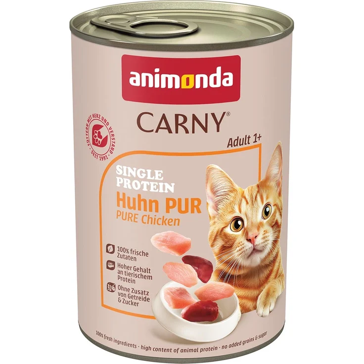 animonda Carny Adult Huhn pur, Katzen-Nassfutter mit ausgewogener Ernährung, 6x400g