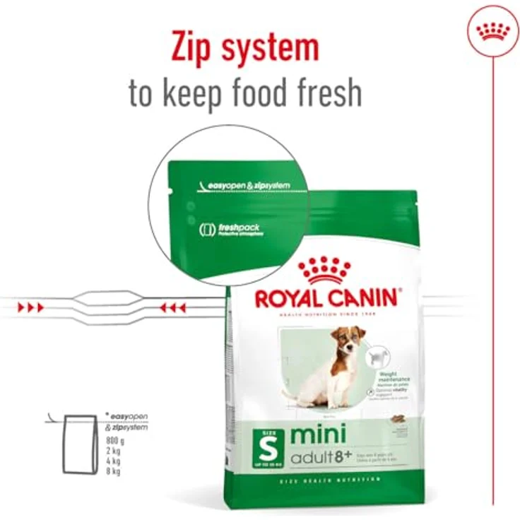 Royal Canin Mini Adult 8+, Trockenfutter für kleine Hunde (bis 10 kg) ab 8 Jahren, 4 kg, mit Antioxidantienkomplex und L-Carnitin zur Unterstützung der Vitalität – Bild 3