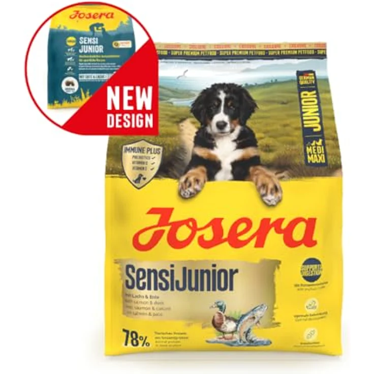 Josera Medi/Maxi Junior SensiJunior, Hunde-Trockenfutter mit Lachs und Ente, 12,5 kg – Bild 2