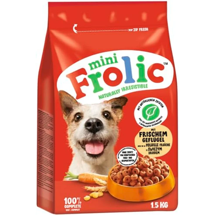 Frolic Mini Beutel Geflügel 1,5 kg, Hunde-Trockenfutter mit 100% vollständiger Ernährung und schmackhaftem Geflügel – Bild 2