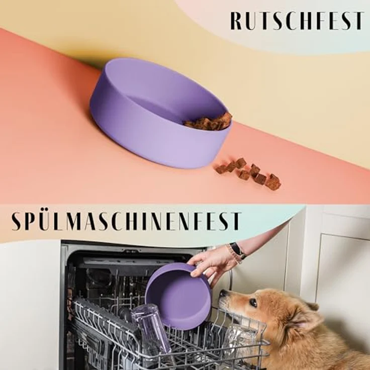 ne&no® Silikon Fressnapf 1200 ml für kleine und mittelgroße Hunde, rutschfest und spülmaschinengeeignet, geeignet für Futter und Wasser – Bild 3