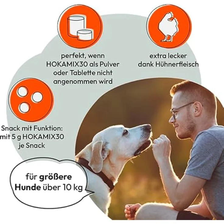 GRAU HOKAMIX 30 Snack Maxi, Futterergänzung für mittelgroße bis große Hunde, mit Hühnerfrischfleisch, 400 g – Bild 3