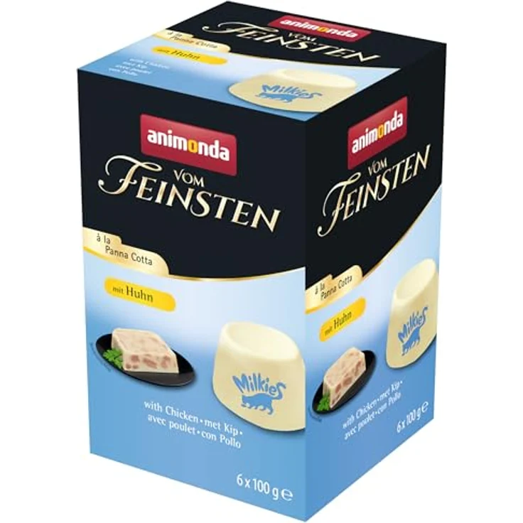 animonda Vom Feinsten Katzenfutter nass à la Panna Cotta mit Huhn, 6 x 100g, getreidefreies Nassfutter ohne Zucker, mit frischen, fleischigen Zutaten – Bild 1