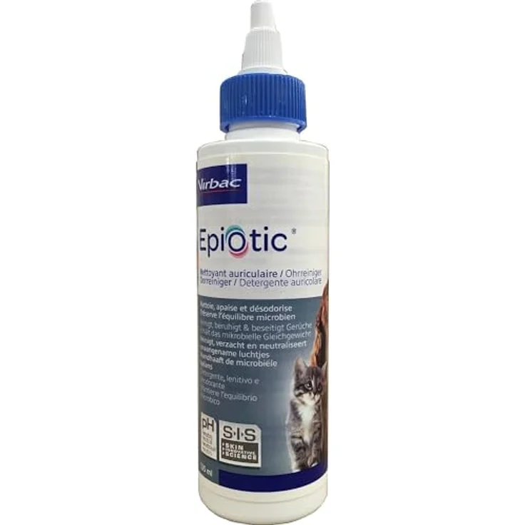 Virbac Epi-Optic Ohrenreiniger für Hunde und Katzen, 125 ml, effektive Ohrenpflege
