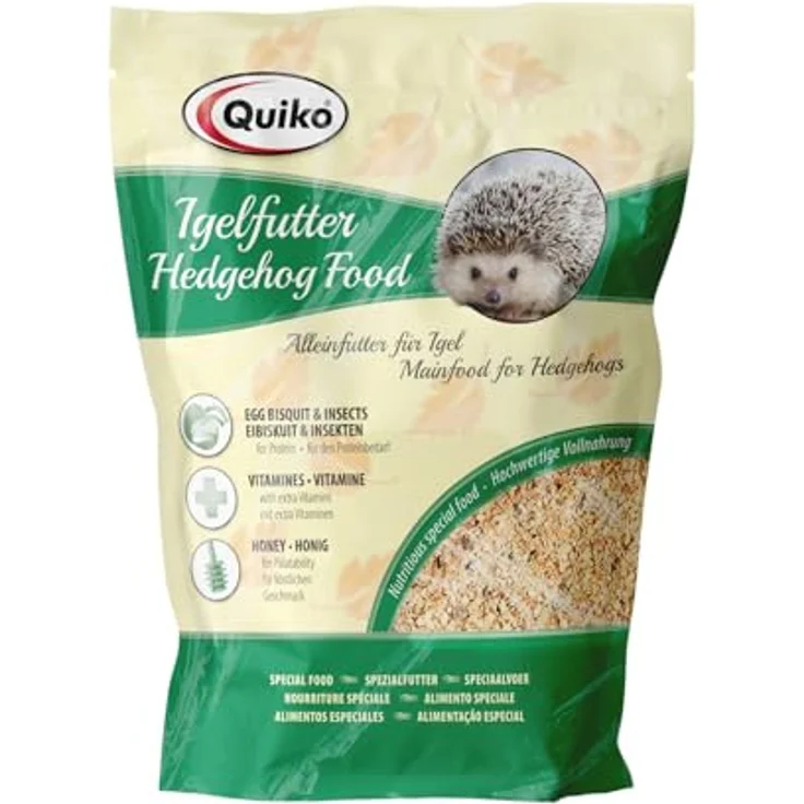 Quiko Igelfutter 500g, Trockenfutter für Igel, nahrhafte Vollnahrung mit Insekten und Eibiskuit, speziell abgestimmt auf Proteinbedarf