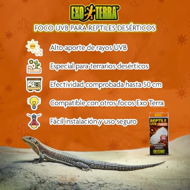 Exo Terra Reptile 10.0 Wüstenlampe E27, 25 W UVB-Strahlung für Terrarien mit hohem Vitamin-D3-Nutzen – Bild 6