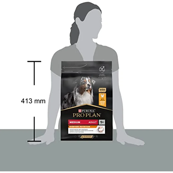 Pro Plan PRO PLAN Adult Medium Everyday Nutrition Huhn, Trockenfutter für ausgewachsene Hunde, 3 kg, nährstoffreich und zur Zahnpflege – Bild 3