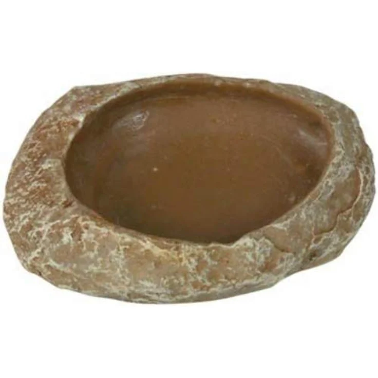 TRIXIE Futterbehälter Wasser- & Futterschale Steppenfelsen, Reptilien, Maße: 11 x 2,5 x 7 cm, grau – Bild 5
