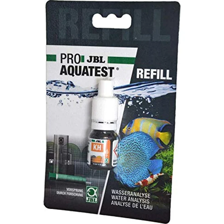 JBL Wassertest-Nachfüller ProAquaTest KH, Karbonathärte Refill für Süß-/Meerwasser-Aquarien und Teiche, 1 Stück – Bild 3
