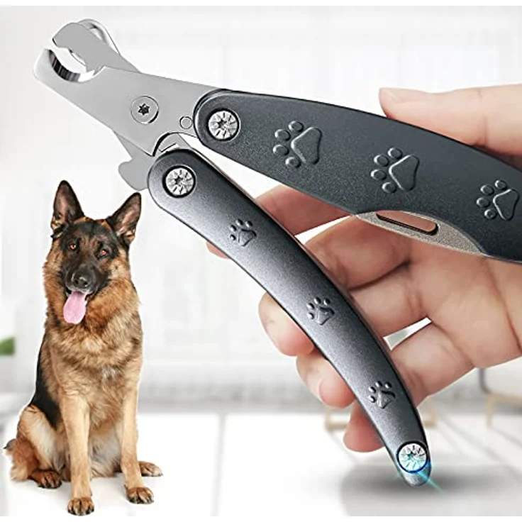 KXCDTECH Hunde-Nagelschneider, leiser 3-in-1 Nagelknipser aus Metall mit integrierter Feile und Kamm, für angstempfindliche Hunde aller Rassen – Bild 2