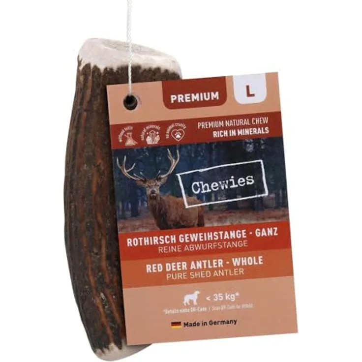Chewies Geweih-Snack vom Rotwild L, Hundesnack für alle Altersgruppen, 160g