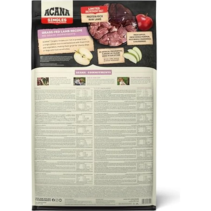 Acana Adult Grass-Fed Lamm, Hundefutter mit frischen Zutaten aus Alberta, 11,4kg – Bild 4