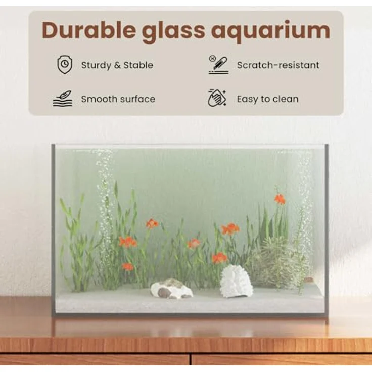 vidaXL Aquarium mit Speicher, Transparent 40 x 25 x 25 cm, modernes Glasdesign für Zuhause oder Büro, pflegeleicht und robust – Bild 4