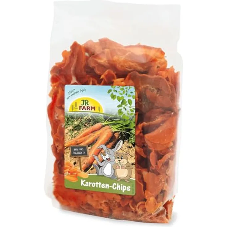 JR Farm Karotten-Chips 500g, naturbelassenes Kleintierfutter mit hohem Rohfasergehalt und Beta-Carotin