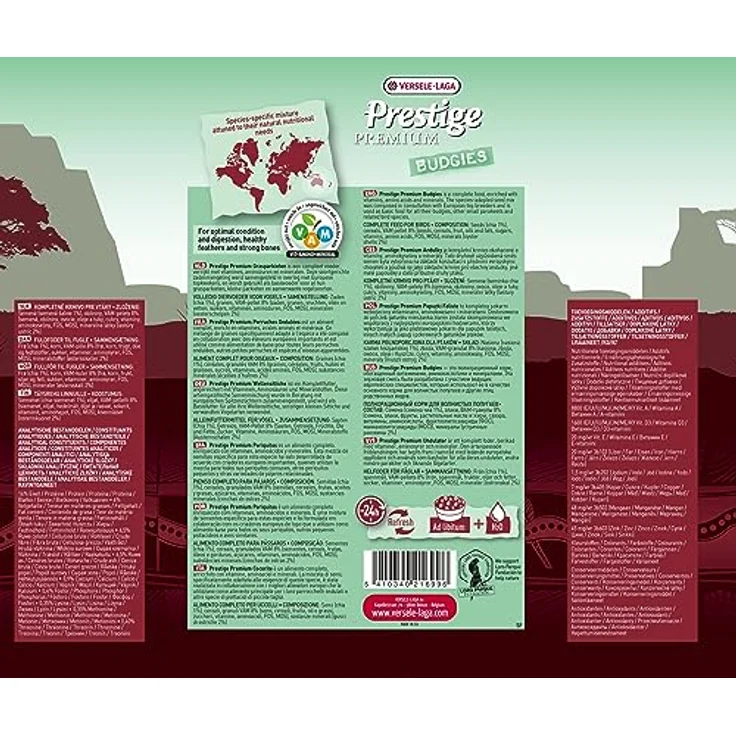 Versele-Laga Premium Vogelfutter für Wellensittiche, 2,5 kg, mit Austernschalen für gesunde Ernährung und wiederverschließbarem Beutel – Bild 4