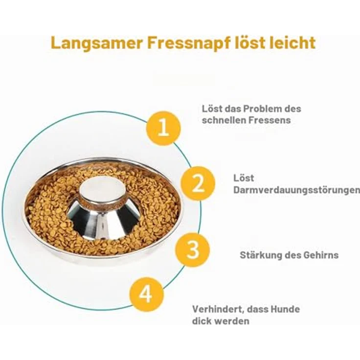 SUOXU Futternapf für Welpen, Edelstahl Napf mit 1,0 L Fassungsvermögen, ermöglicht gleichzeitiges Fressen für bis zu 7 Welpen, leicht zu reinigen – Bild 4