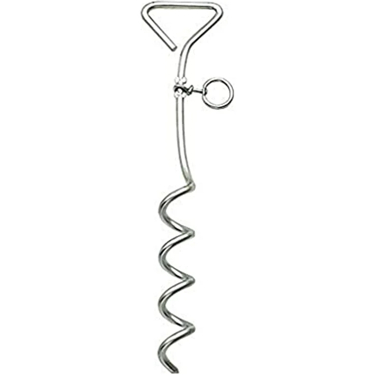 Kerbl Pet Anlegespirale für Hunde, 40 cm lange, robuste Befestigung aus verchromtem Stahl mit stabiler Öse