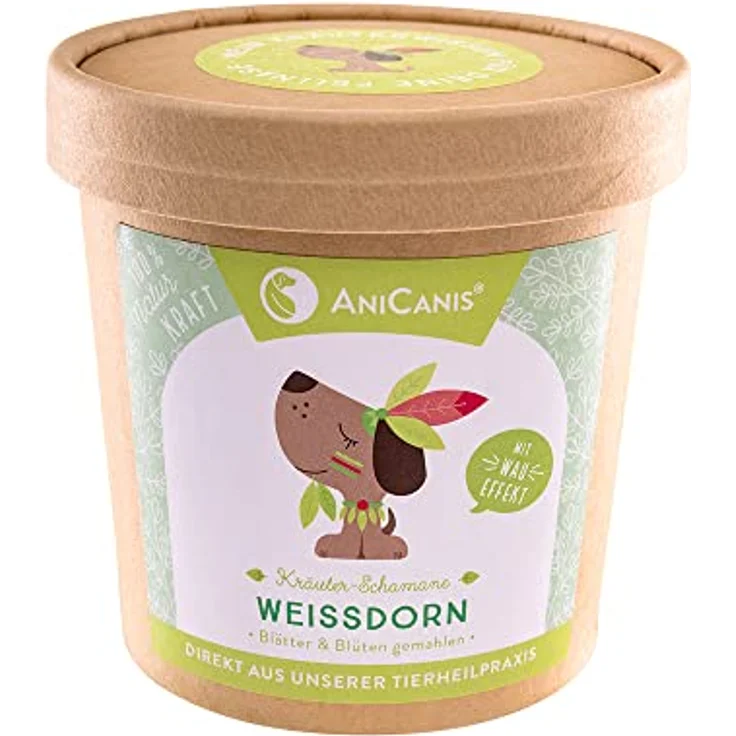 AniCanis Weißdornpulver für Hunde & Katzen, 125g - Natürlicher Futterzusatz zur Unterstützung von Herz & Kreislauf, 100% vegan, Premium Qualität ohne Zusätze – Bild 1