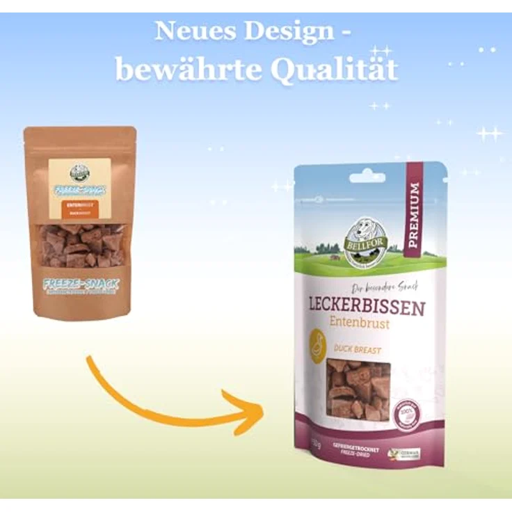 Bellfor Leckerbissen für Hunde, Entenbrust, 50 g - Gefriergetrockneter, getreidefreier Snack für empfindliche Hunde, leicht verdaulich, ohne künstliche Zusatzstoffe – Bild 2