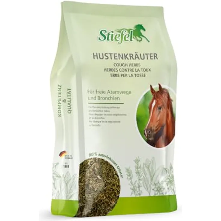 Stiefel Hustenkräuter für Pferde, 100% naturbelassene Kräutermischung zur Unterstützung der Atemwege, 1kg
