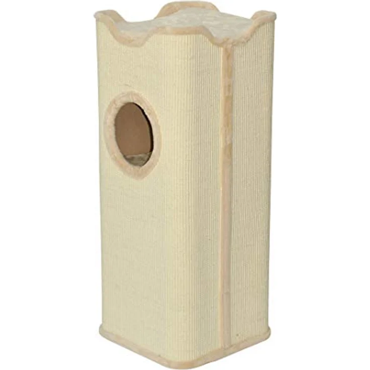 nanook Kratztonne Kratzbaum Square, XXL Höhe 100 cm, robust mit 2 Höhlen und herausnehmbaren Kissen - beige – Bild 4