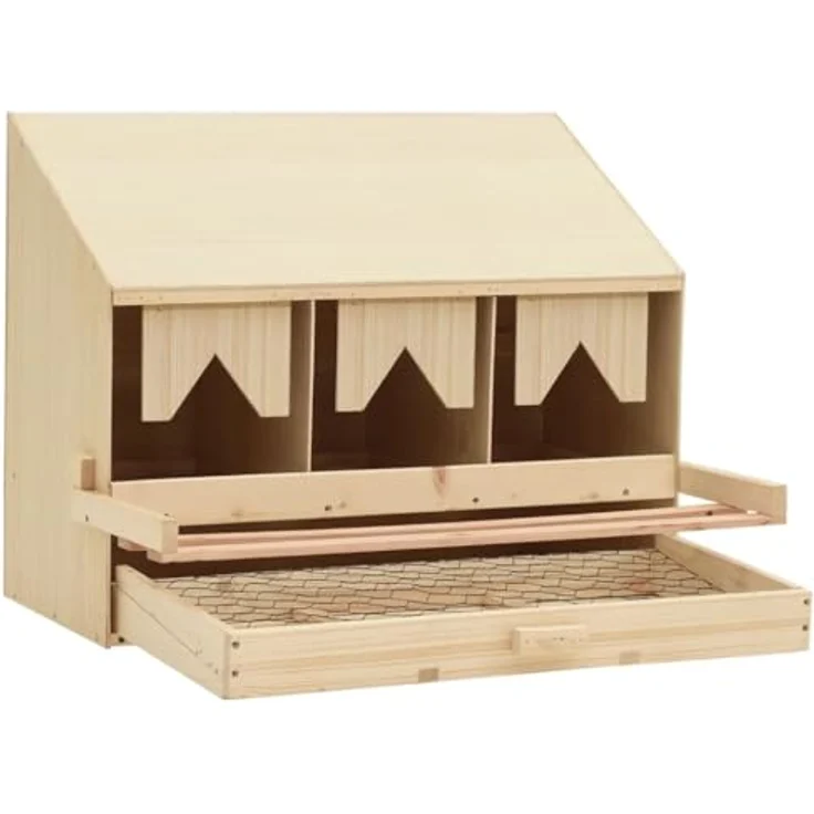 vidaXL Legenest Hühnernest 3 Fächer 72 x 33 x 54 cm Massivholz Kiefer – Bild 6