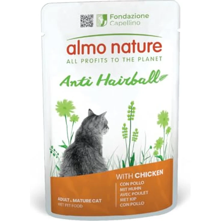 Almo Nature Almo Holistic Anti Hairball Multipack 6x70 g, Katzenfutter mit Rind & Huhn, fördert die Verdauung und vermindert Haarballenbildung – Bild 3