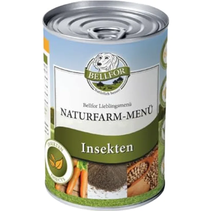 Bellfor Naturfarm-Menü, Nassfutter für Hunde mit Insekten und Tapioka, hypoallergen, 800g