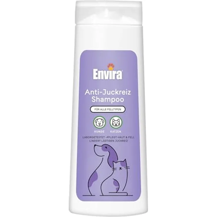 Envira Anti-Juckreiz Shampoo für Hunde & Katzen, 400 ml - Gegen Juckreiz & Schuppen, Feuchtigkeitsspendend, Pflegt Haut & Fell, Für alle Rassen und Felltypen