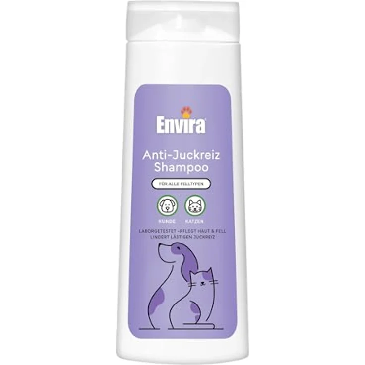 Envira Anti-Juckreiz Shampoo für Hunde & Katzen, 400 ml - Gegen Juckreiz & Schuppen, Feuchtigkeitsspendend, Pflegt Haut & Fell, Für alle Rassen und Felltypen – Bild 1